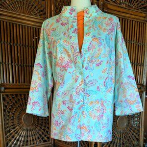 SIGRID OLSEN Sport Blazer - Aqua/Multi BOHO - 1X - NWOT